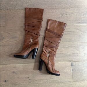 Michael Kors Brown Heeled Leather Boots